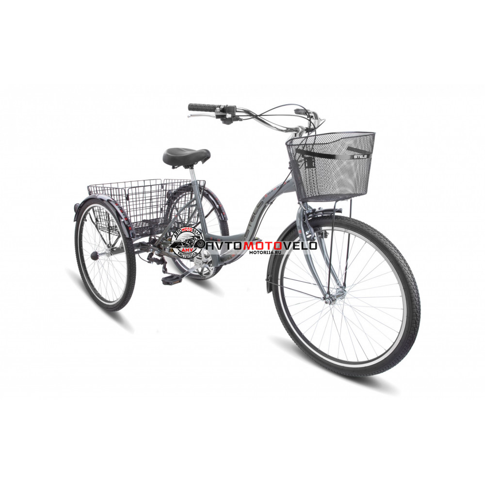 Велосипед 24" HEMEN (трицикл, алюм.обод,стальная рама 15",обод.тормоз,корз.задняя,6ск)СИНИЙ